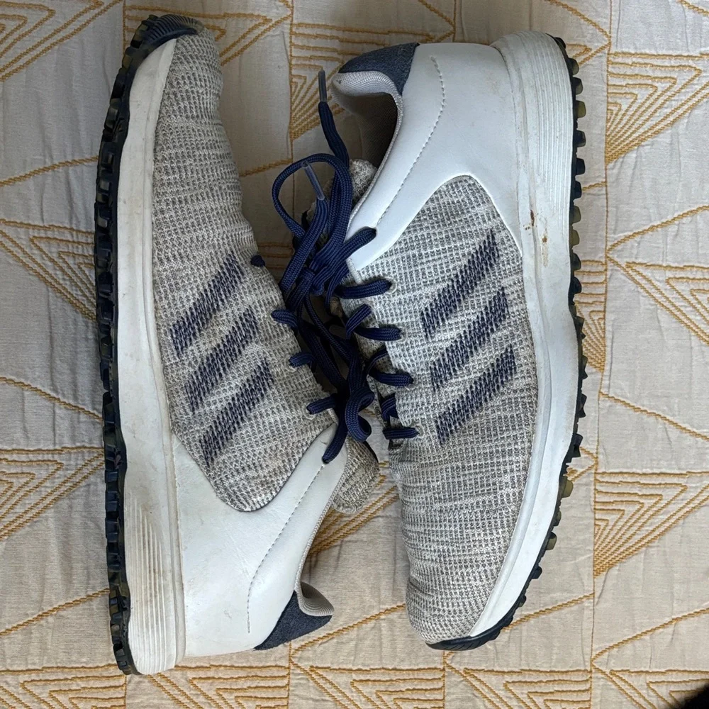 adidas Light Gray and Blue Hybrid Golf Shoes size 9 - Picture 4 of 7